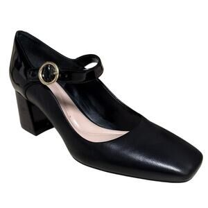 Preston & York Black Patent Leather Square Toe Mary Jane Block Heels Size 9.5